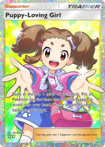 Puppy-Loving Girl card image